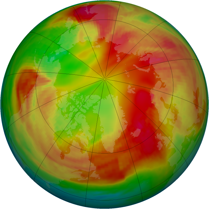 Arctic ozone map for 11 February 1982